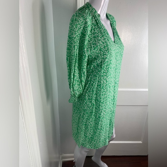DRAPER JAMES Rsvp Green Floral Print Dress missing string belt - Picture 6 of 9